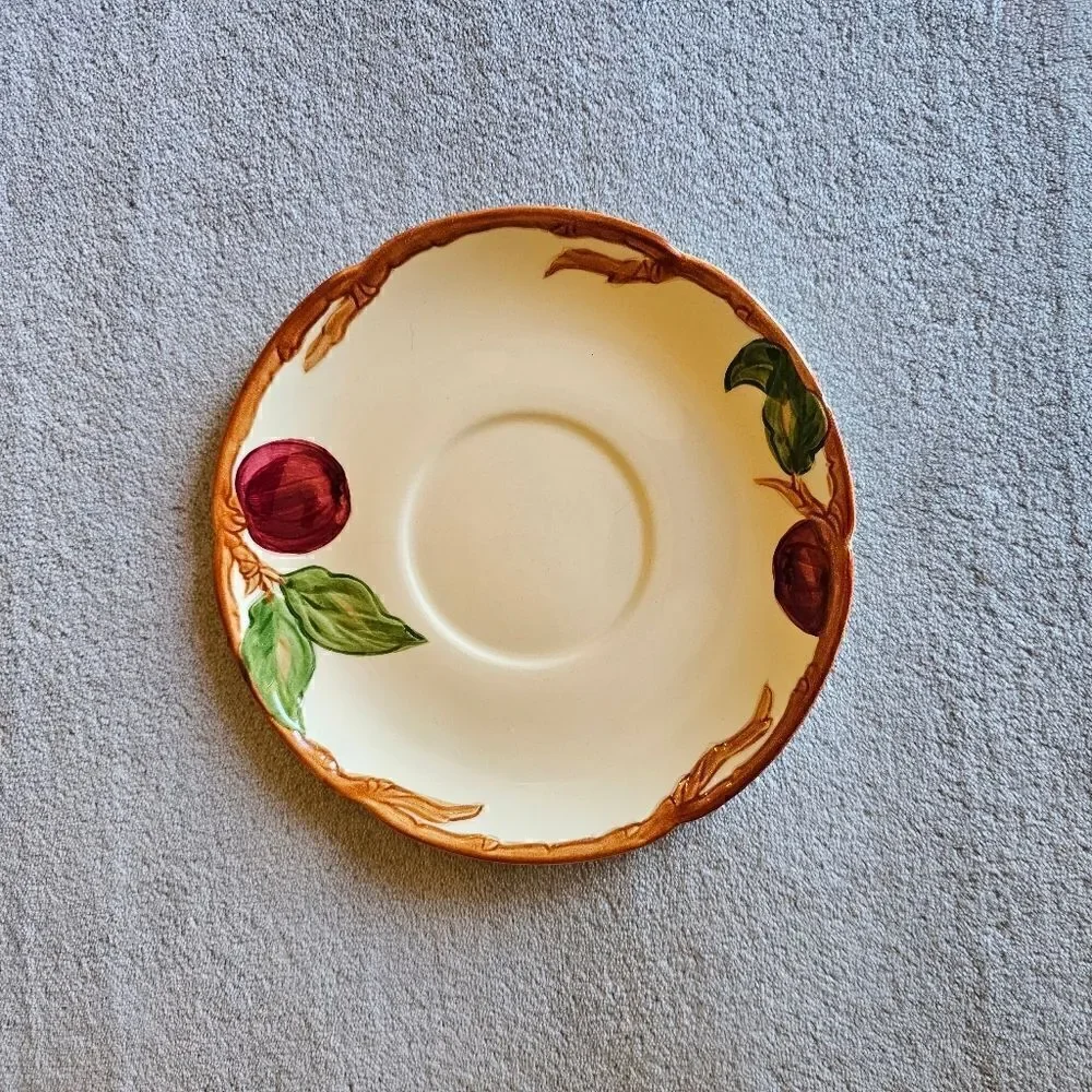 Vintage Franciscan Apple Print Teacup And Saucer Set